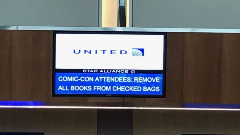 TSA: United made false announcement about baggage ban for comic books