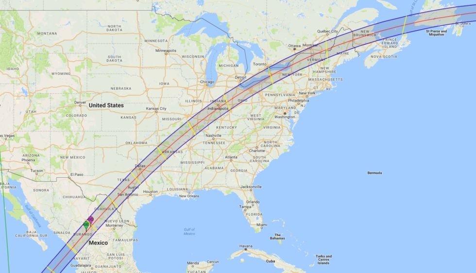 Path of totality in April, 2024.