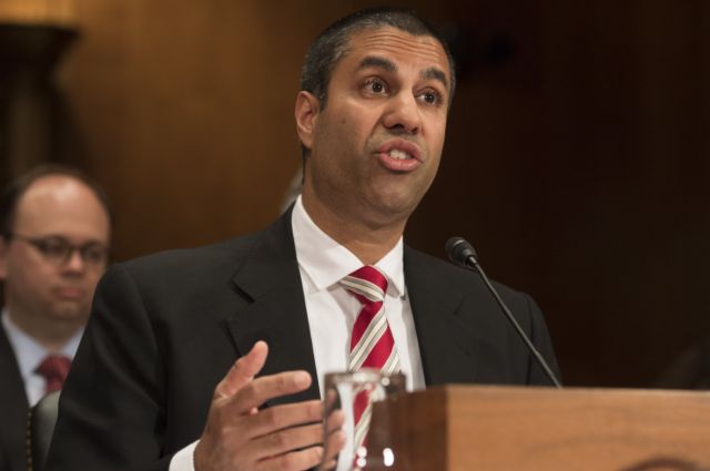 Chairman Ajit Pai of the Federal Communications Commission (FCC) testifies about the fiscal year 2018 budget request during an Appropriations Subcommittee on Financial Services and General Government hearing.