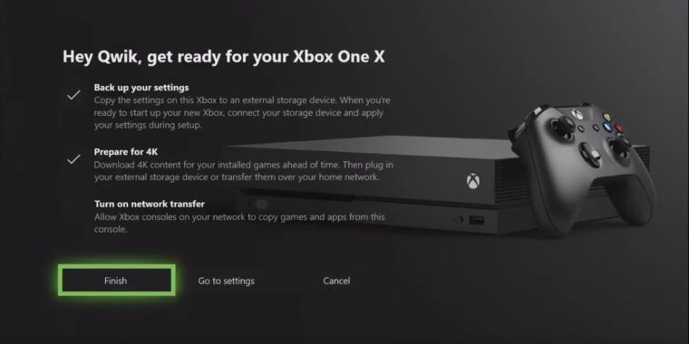 Menstruatie Boodschapper federatie Microsoft outlines the upgrade procedures for Xbox One X | Ars Technica