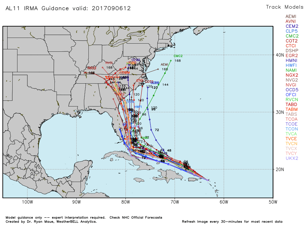 Hurricane Irma Spaghetti Chart