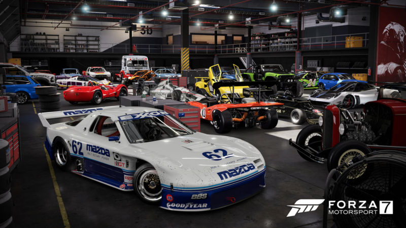 A look at the car-filled garage of Forza 7