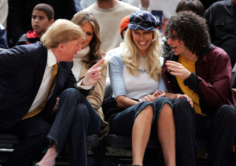 Donald Trump (left) and Howard Stern (right) as seen at a November 4, 2005 New York Knicks game. 