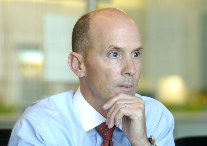 Equifax CEO Richard F. Smith speaks with Bloomberg News reporters on Thursday, March 15, 2007 in San Francisco, California.