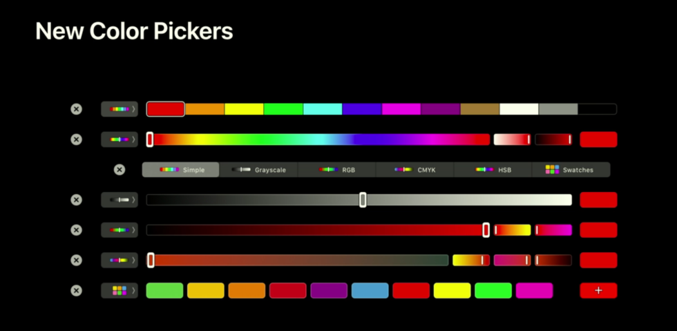 The Touch Bar gets new color picker options in High Sierra.