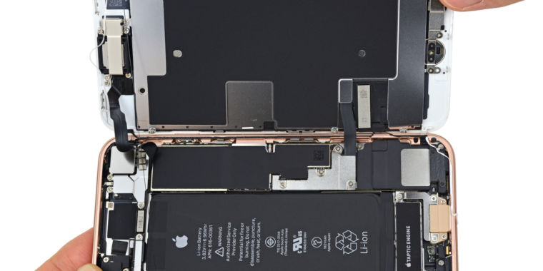photo of iFixit’s iPhone 8 teardown finds a smaller battery and lots of glue image