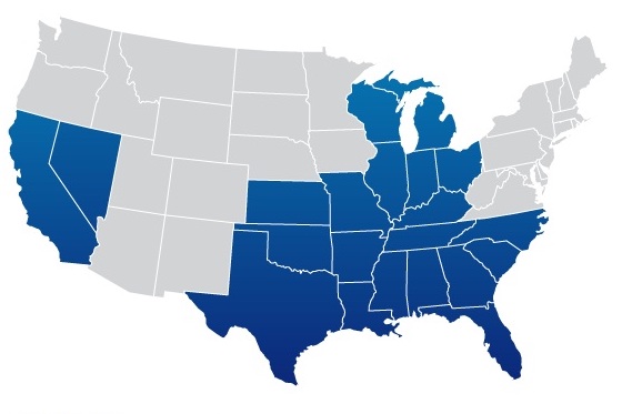 Parts of 18 states in AT&T's 21-state wireline footprint are getting a wireless home Internet option.