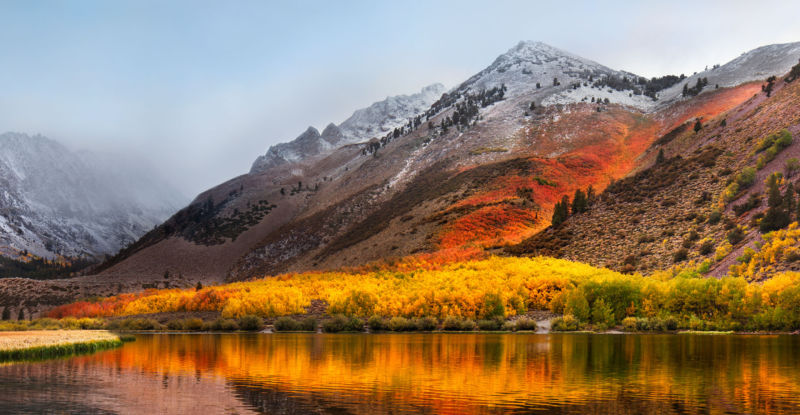 High Sierra wallpaper. The low-hanging clouds in the background may or may not be related to the name.