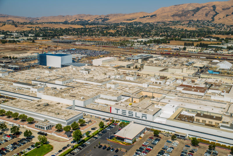 Tesla's manufacturing facility in Fremont, CA.