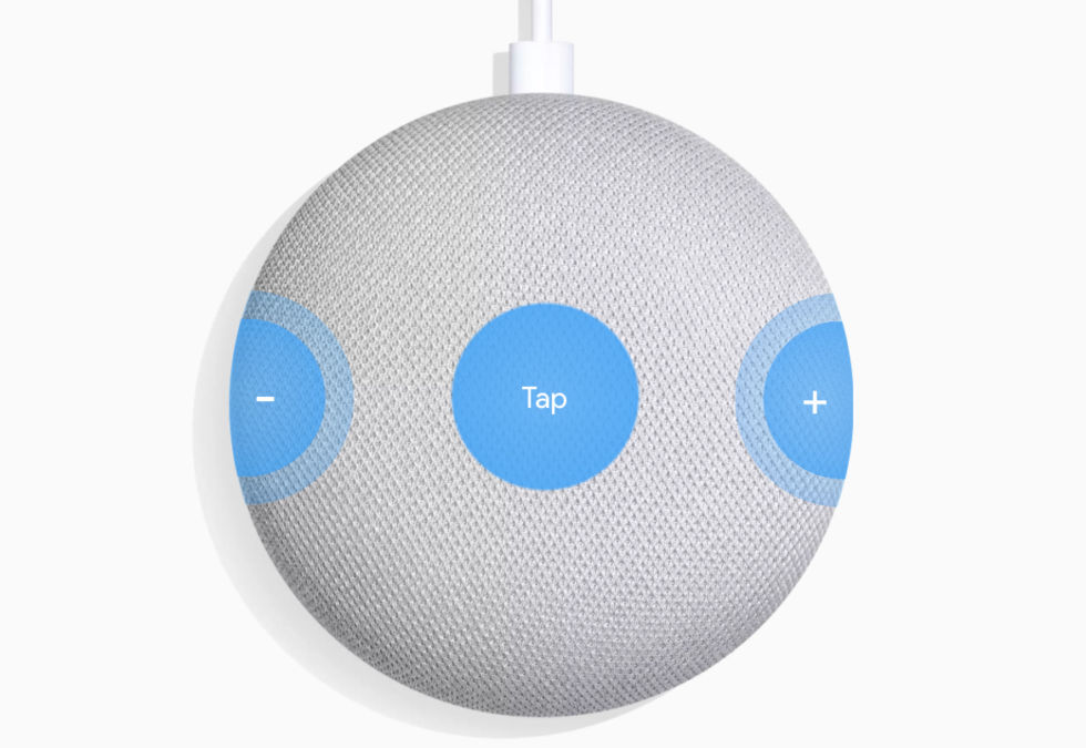 Google Home Mini touch points.