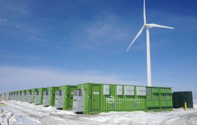 A battery <a href="http://www.byd.com/usa/news-posts/invenergy-announces-start-of-commercial-operation-of-31-5-mw-grand-rodge-energy-storage-project-in-illinois/lithium-ion">installation</a> built by BYD in 2015 in LaSalle County, Illinois.