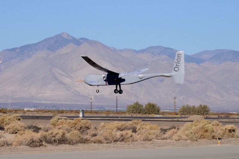 Orion is a military drone that can fly for five days with 1,000 pounds of payload.  Aurora says it can perform surveillance missions 3,000 miles from home base.