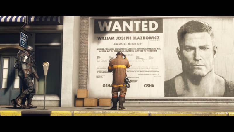 BJ is a wanted man in Nazi-overrun America for some reason. Probably because he has killed thousands of Nazis.