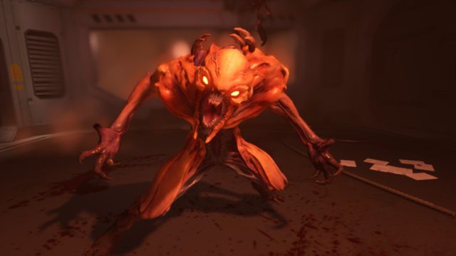 <em>Doom</em> on the Nintendo Switch runs well below 1080p resolution but is still suitably creepy.