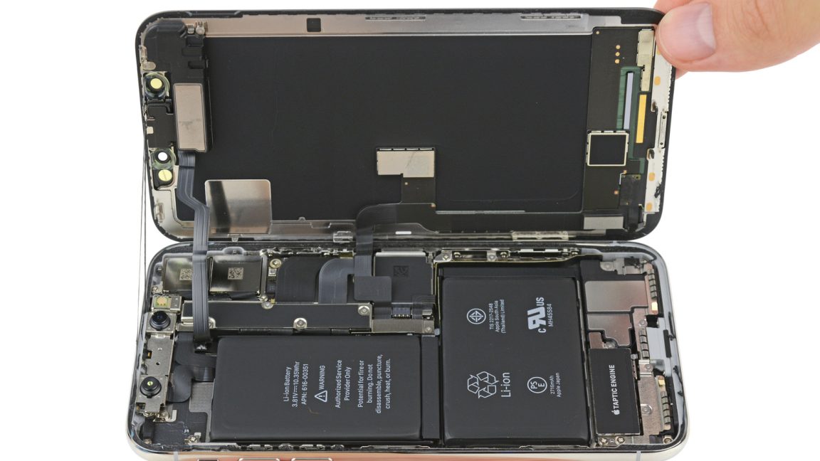 iFixit's iPhone X teardown finds two battery cells and an