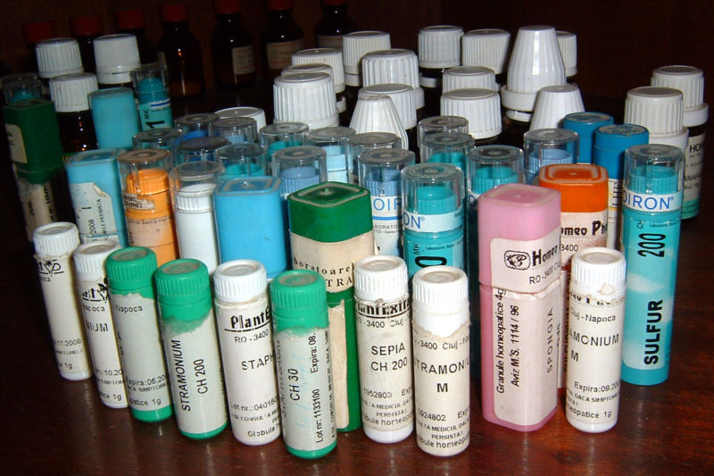 Various homeopathic remedies.