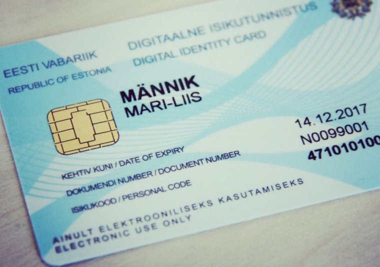 A digital identity card issued by the Republic of Estonia.