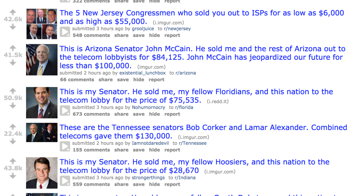 Net neutrality activists just took over Reddit with protest posts - Ars ...