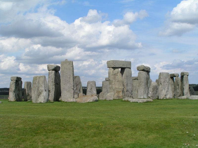 Prehistoric stone circle in the English countryside.