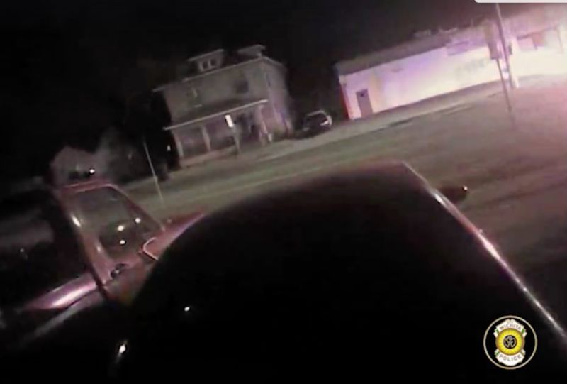 A still from the Wichita Police footage of the shooting.