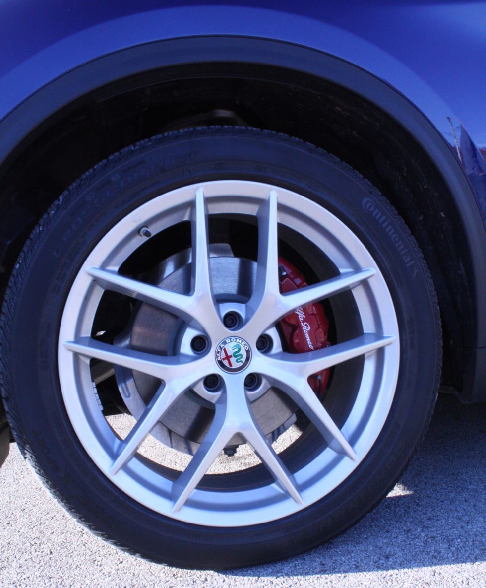 Alfa made a statement with the wheel design and cherry red caliper.