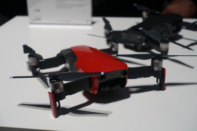 The Mavic Air in red. Black and white options are also available. 