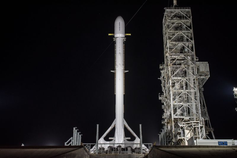 The Falcon 9 rocket and its Zuma payload are seen on the launch pad in November.