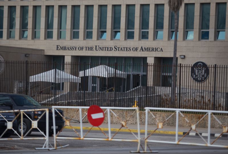 A general view of the Embassy of the United States of America in Cuba, Havana on September 18, 2017.