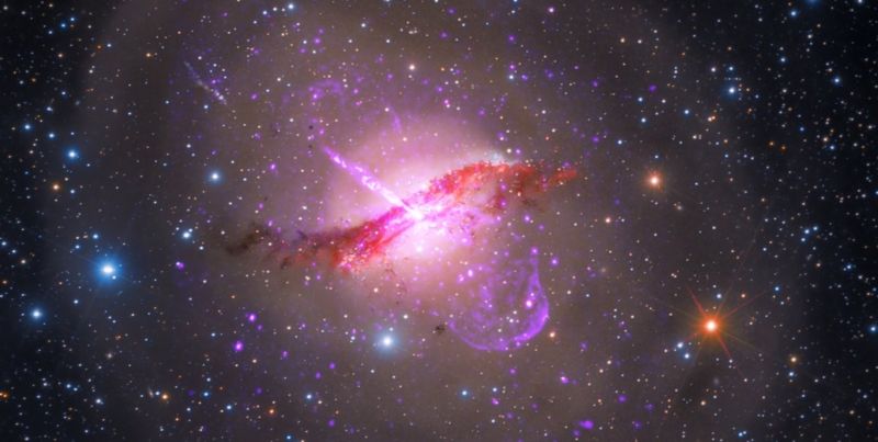 A multi-wavelength composite image of Centaurus A.