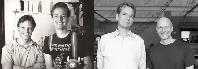 Fred Ford and Paul Reiche III, in the early 1990s at left and present day at right. (Reiche is the taller one.)