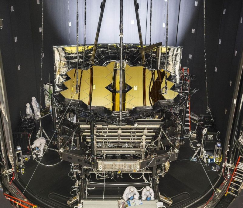 NASA's James Webb Space Telescope was placed on June 20, 2017 in the historic Room A of Johnson Space Center for vacuum testing.