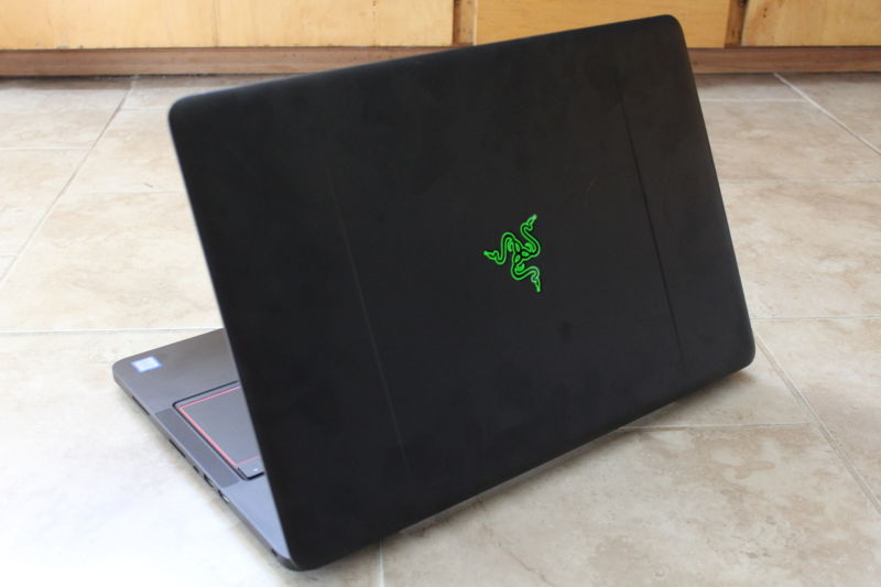The Razer Blade Pro FHD, complete with a week's worth of fingerprints on its black-aluminum frame.