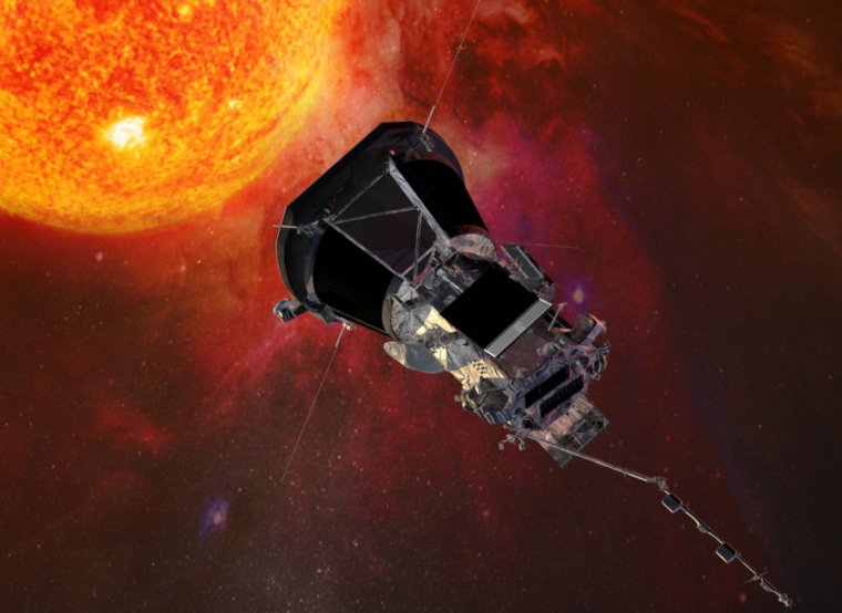 Artist’s concept of the Parker Solar Probe spacecraft approaching the Sun. 