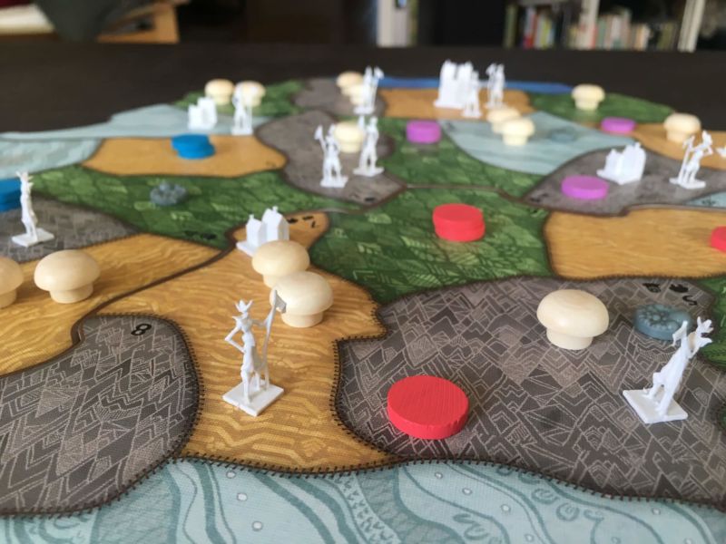 Game board and pieces for Spirit Island.