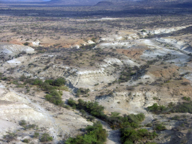 Aerial view of the Olorgesailie Basin.
