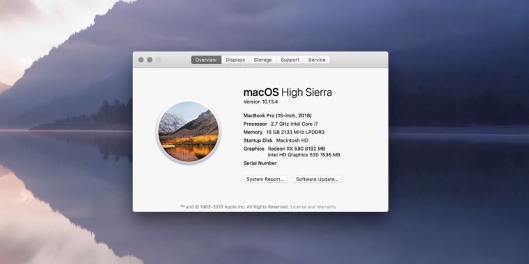 does mac os high sierra support pages