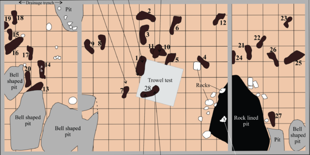 Diagram of the footprints on Calvert Island.