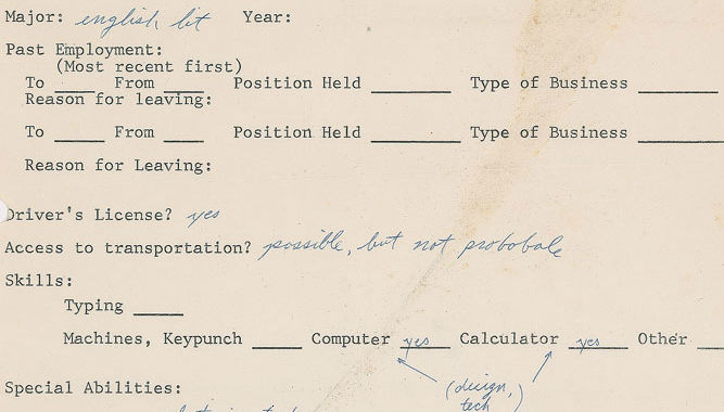 photo of Steve Jobs’ 1973 job application fetches $174,000 at auction image