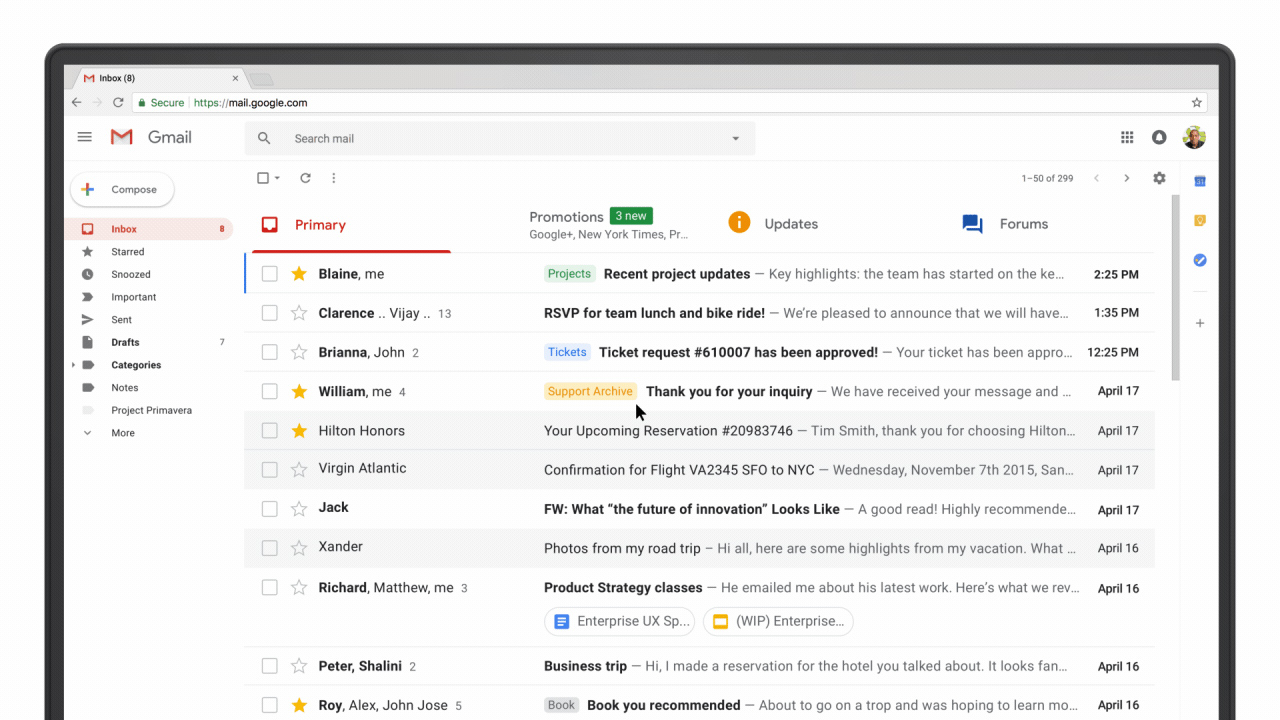 The new Gmail.