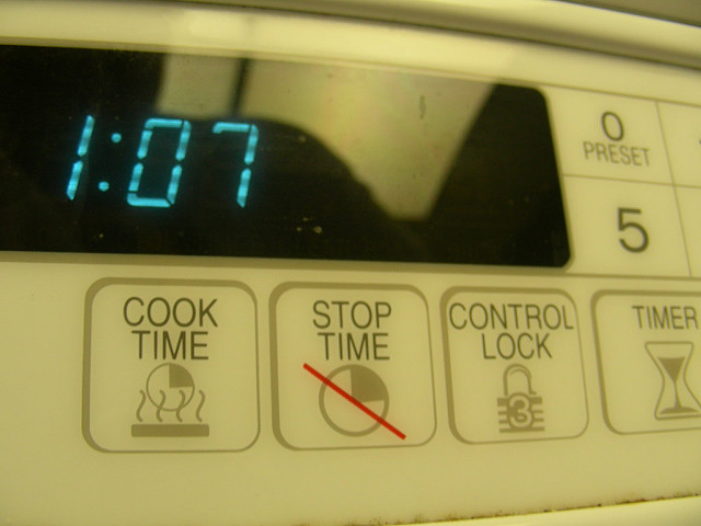 If it's all moving too fast for you, consider upgrading to an oven or microwave that will allow you to stop time entirely.