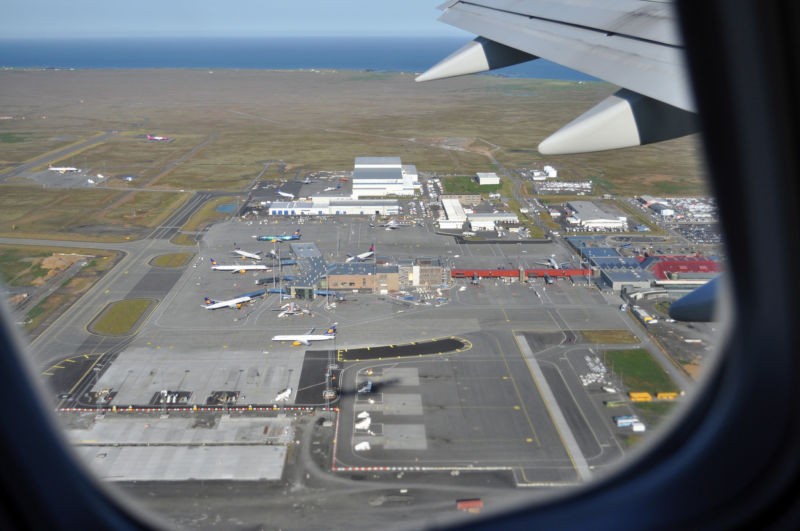 The view taking off from Keflavik International Airport.