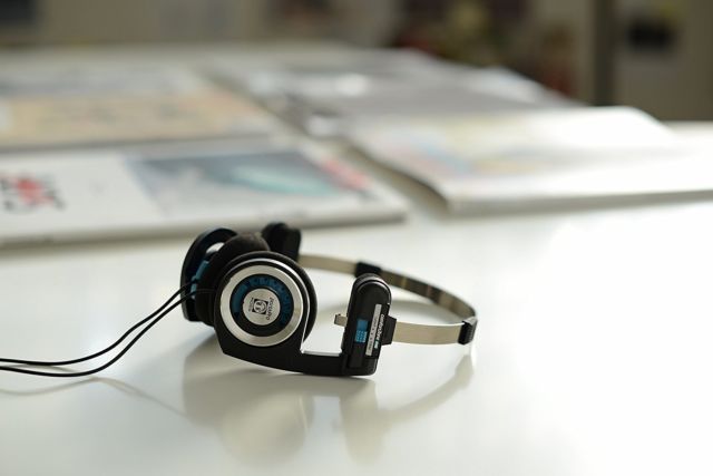 The wired Koss Porta Pro, which requires the 3.5mm headphone jack.