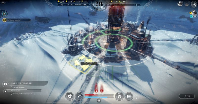 Trying to place a building in Frostpunk