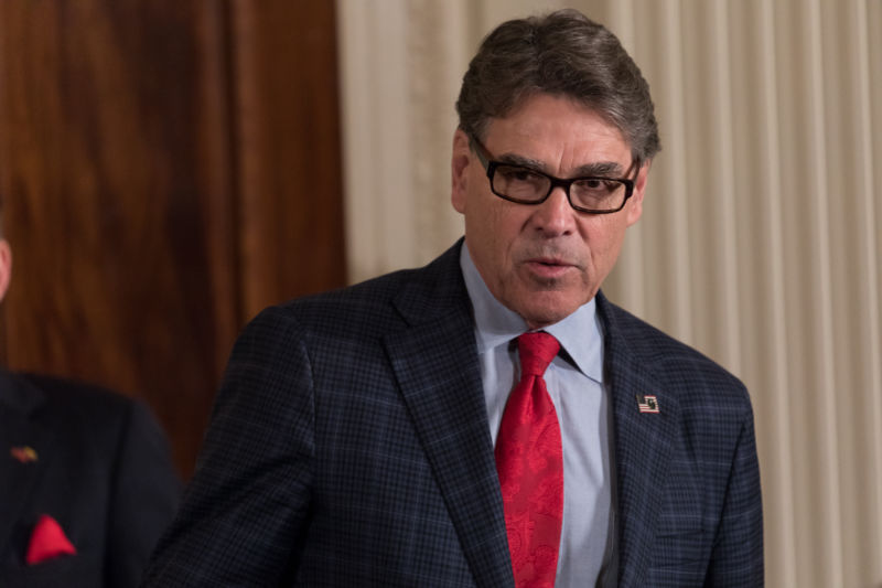 US Energy Secretary Rick Perry in the East Room of the White House in 2018.