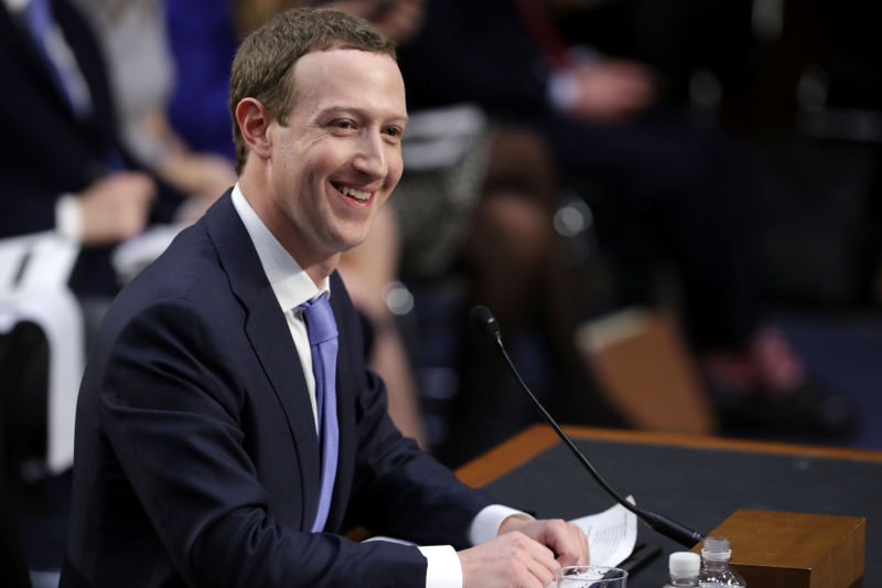 Facebook Co-Founder, President and CEO Mark Zuckerberg, testifies before a combined audience of the Senate Committee on the Judiciary and Commerce in the Hart Senate Building at Capitol Hill, April 10, 2018, Washington, DC .