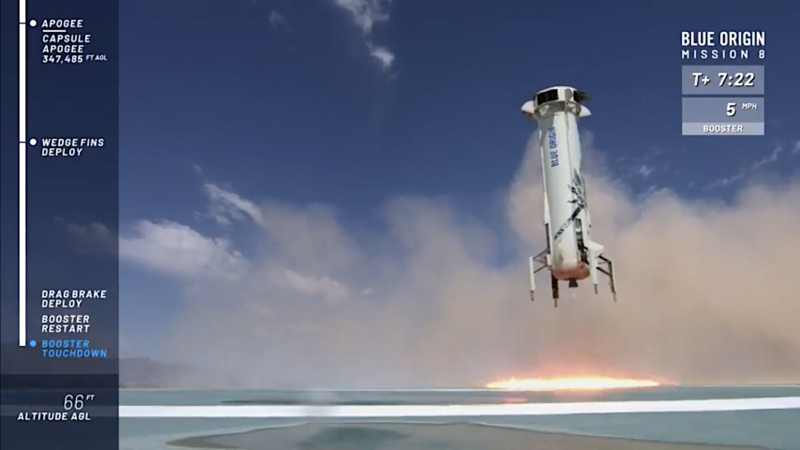 Blue Origin rocket lands in West Texas