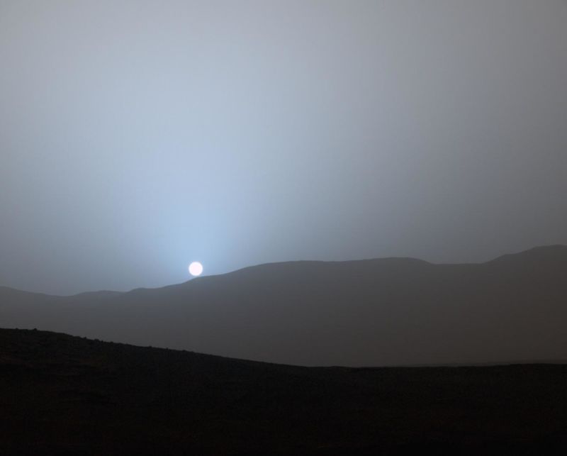 The Sun sets on Mars in 2015, as seen by NASA's Curiosity rover. When might humans see this view with their own eyes?