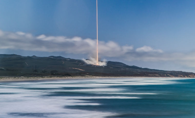 Image of a SpaceX rocket launching from Vandenberg Air Force Base.