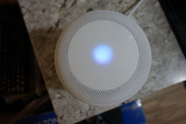 Siri on Apple HomePod speaker.