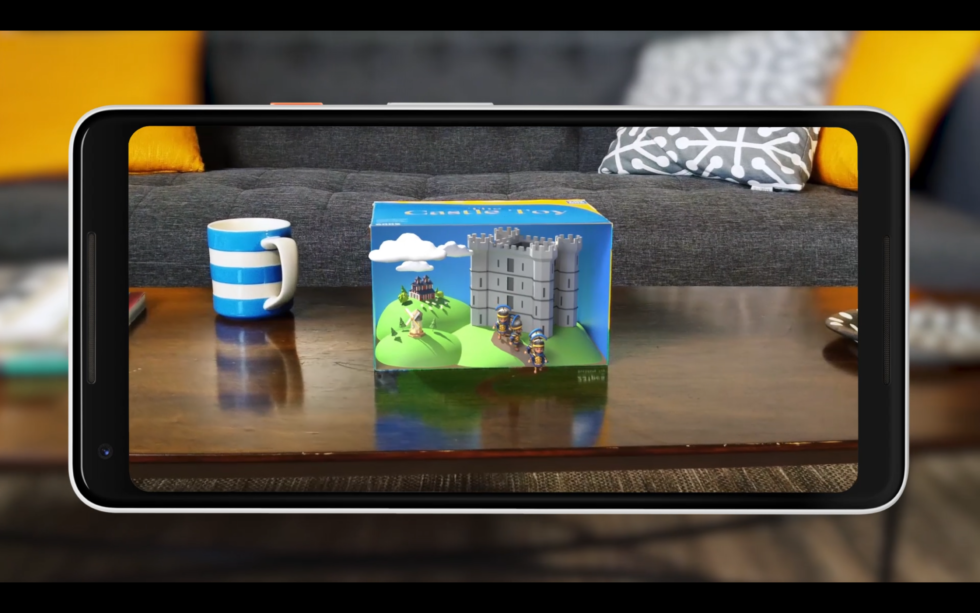 ARCore brings a toy box to life via image recognition. 